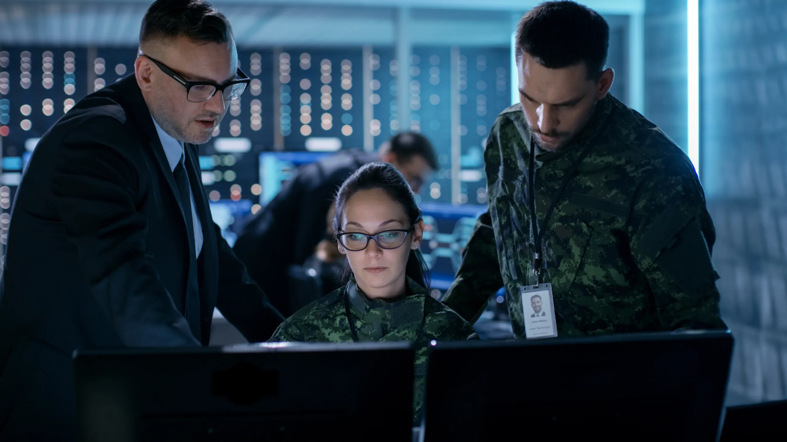 Government,Surveillance,Agency,And,Military,Joint,Operation.,Male,Agent,,Female Defence_1